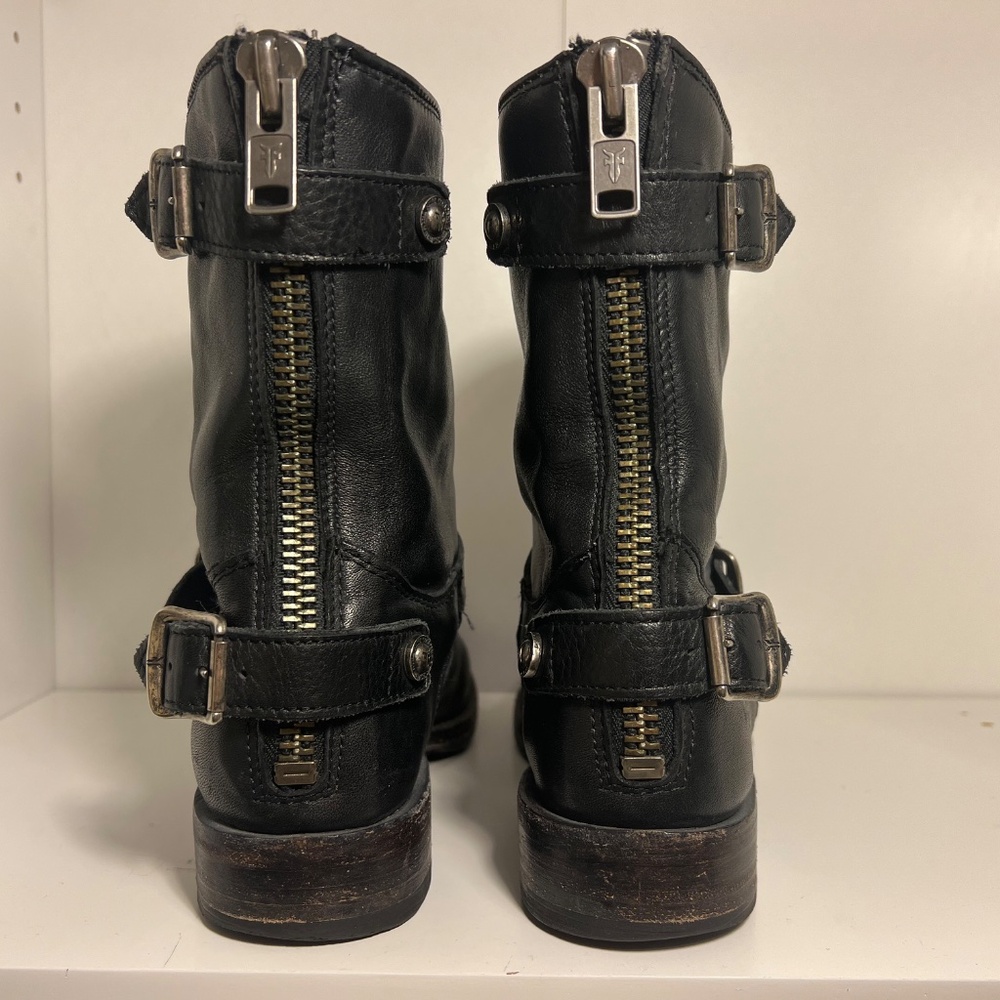 Frye leather biker buckle boots - Picture 2 of 7